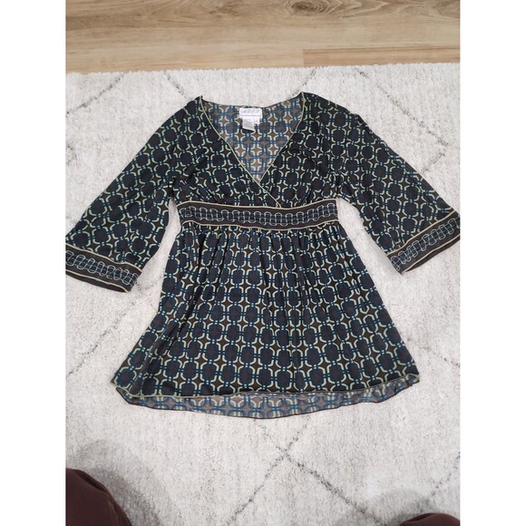 Vintage MAX STUDIO Babydoll top Sz Small V-neck empire waist Y2K 90s flattering - Picture 1 of 6
